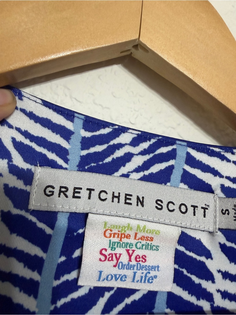 Gretchen Scott Blue and White Leopard Print Dress size small - Picture 5 of 8